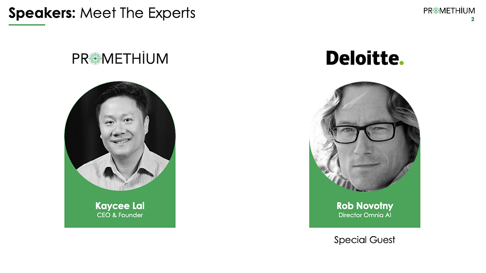 Rob Novotny from Deloitte and Kaycee Lai from Promenthium
